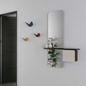 One More Look Spiegel Dunkle Eiche/Pearl White