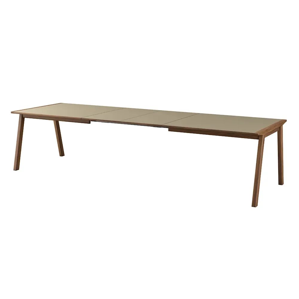 SM143 Esstisch 100x209-305 cm Nussbaum Lack/Nutmeg-Nanolaminat