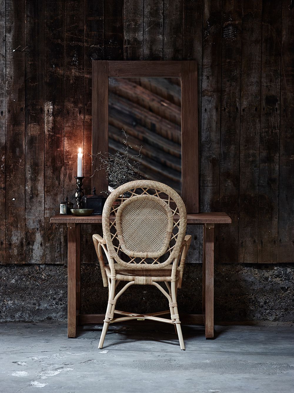 Romantica Geflechtstuhl antik