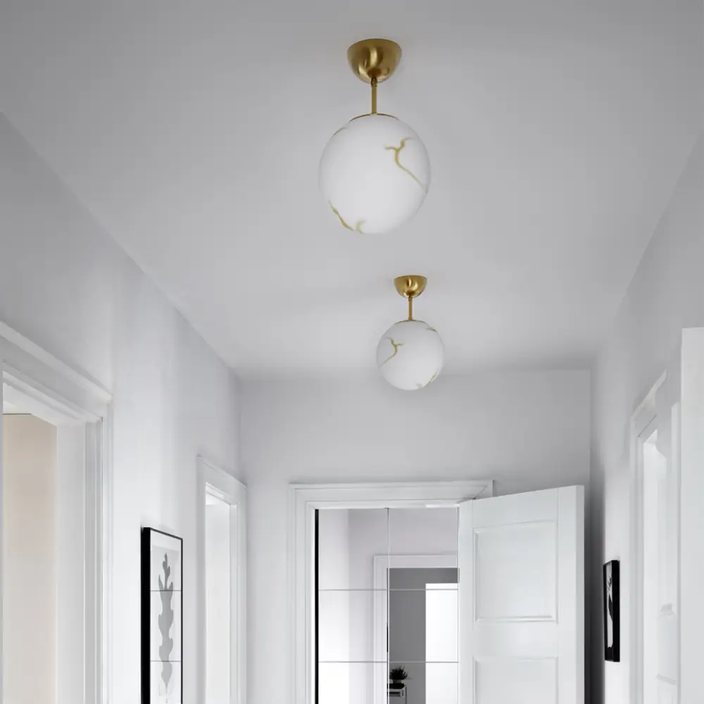 Bellagio Deckenleuchte Ø25cm Messing/Weiß