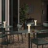Linear Steel Esstischstuhl Dark Green 