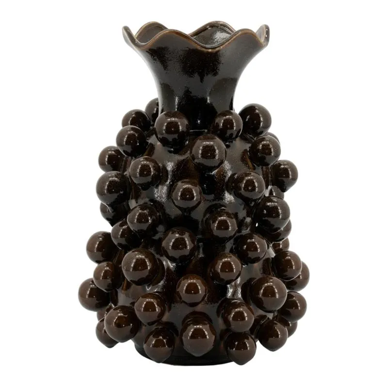 Viro Vase 28,3x28,3x39,7 cm Steingut Braun