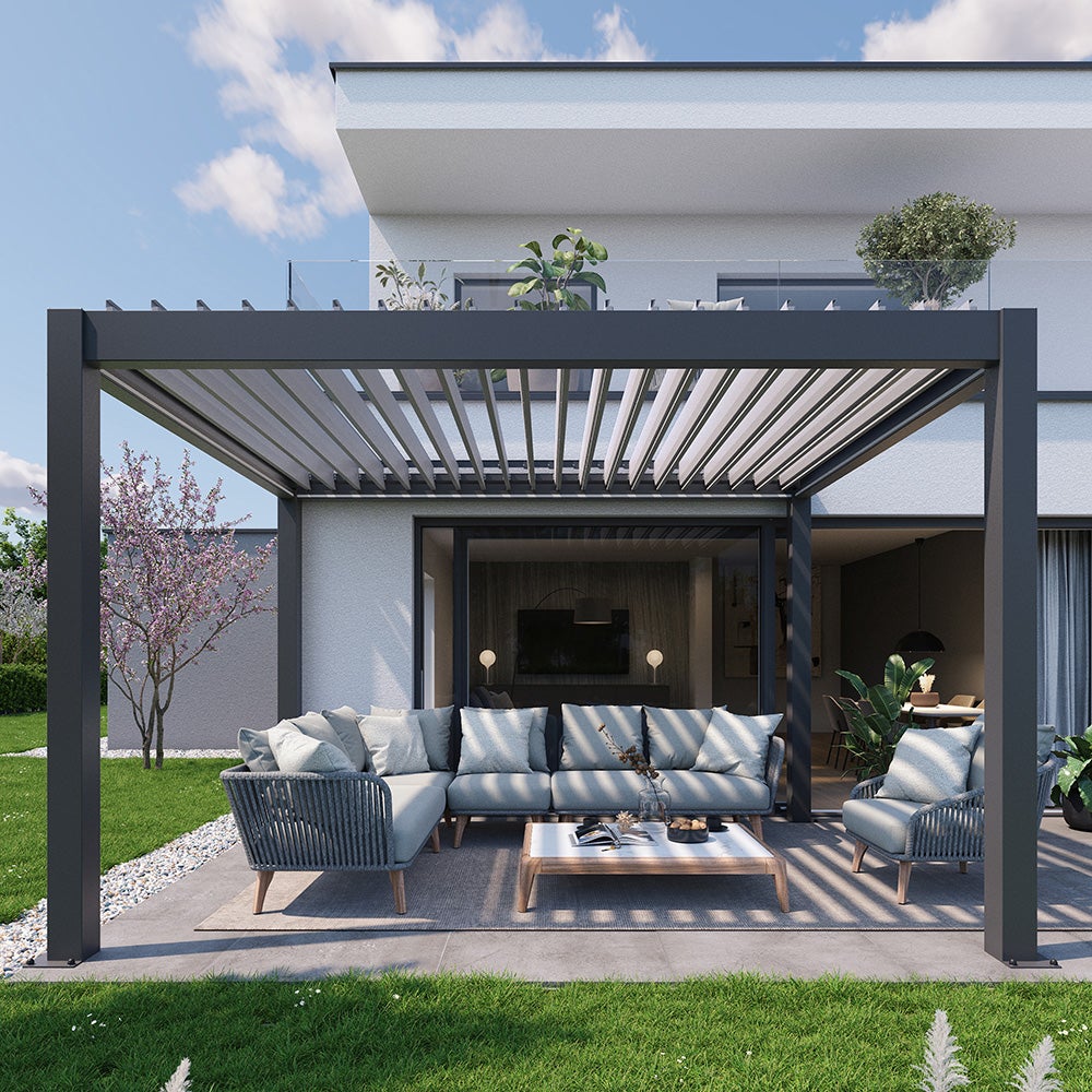  Pergola Größe 3 x 3 metallic quartz grau/silber