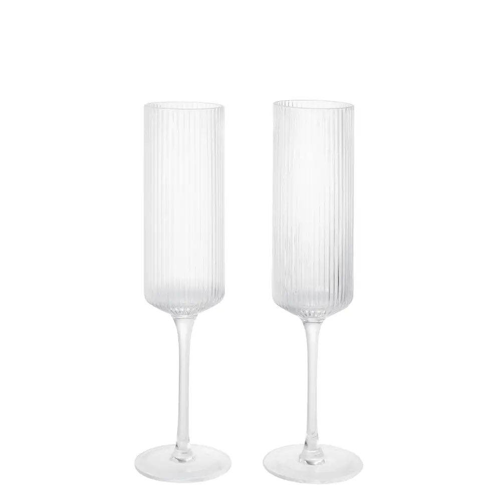 Champagnerglas 2er Pack Ripple Clear