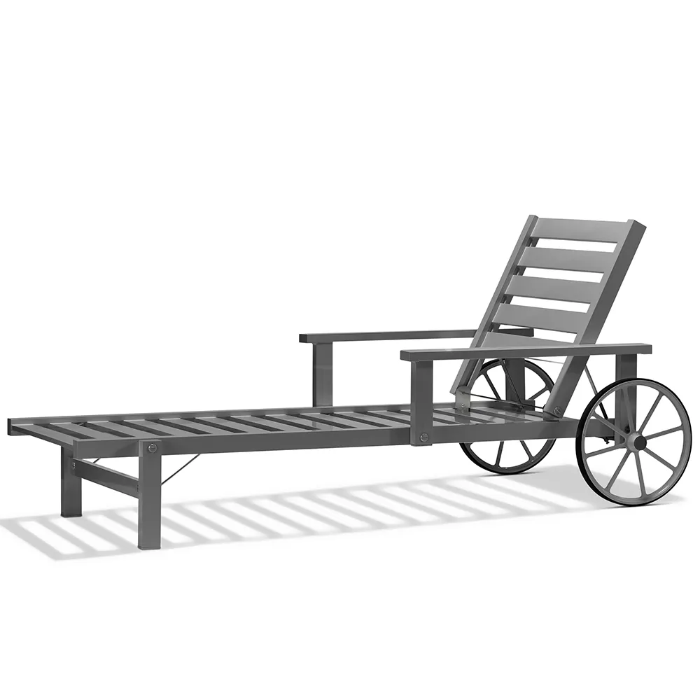 Sonnenliege Grau Aluminium