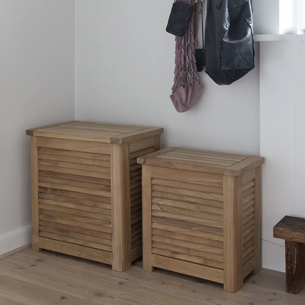 Classic Wäschekorb 55 cm Teak