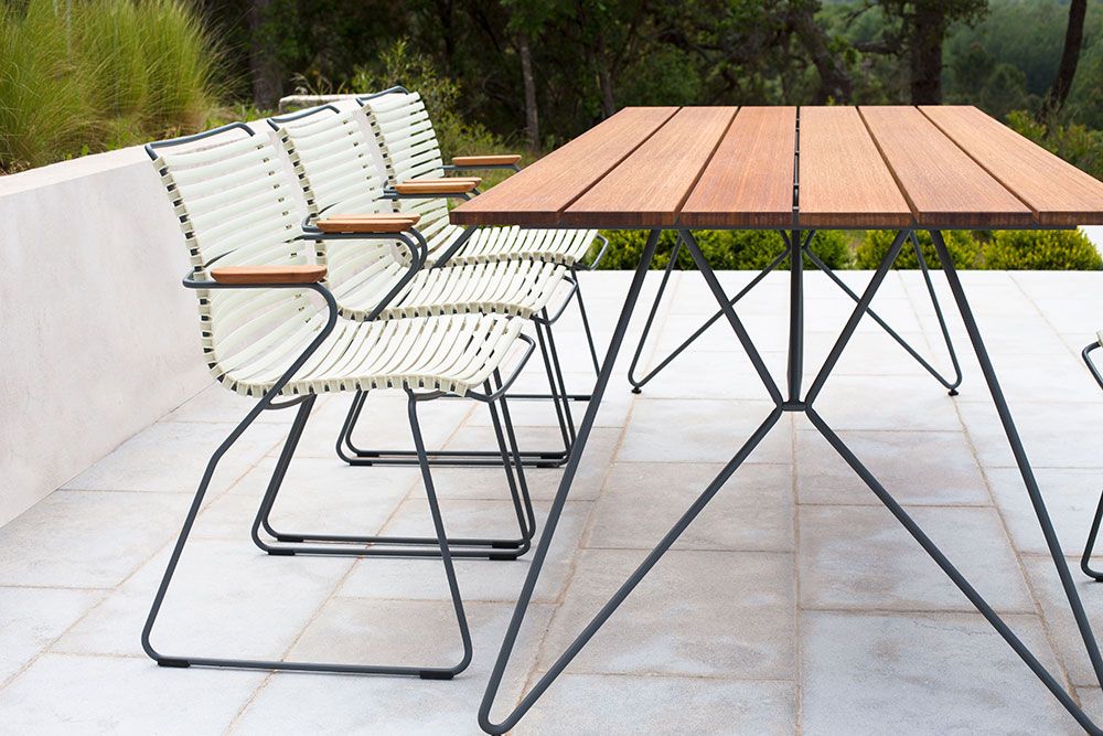 Sketch Esstisch grau 88x220 cm aus Bambus