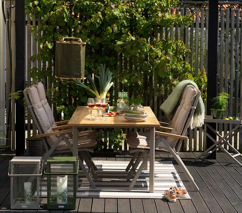 Lyon Esstisch 92x194-252 cm khaki/teak