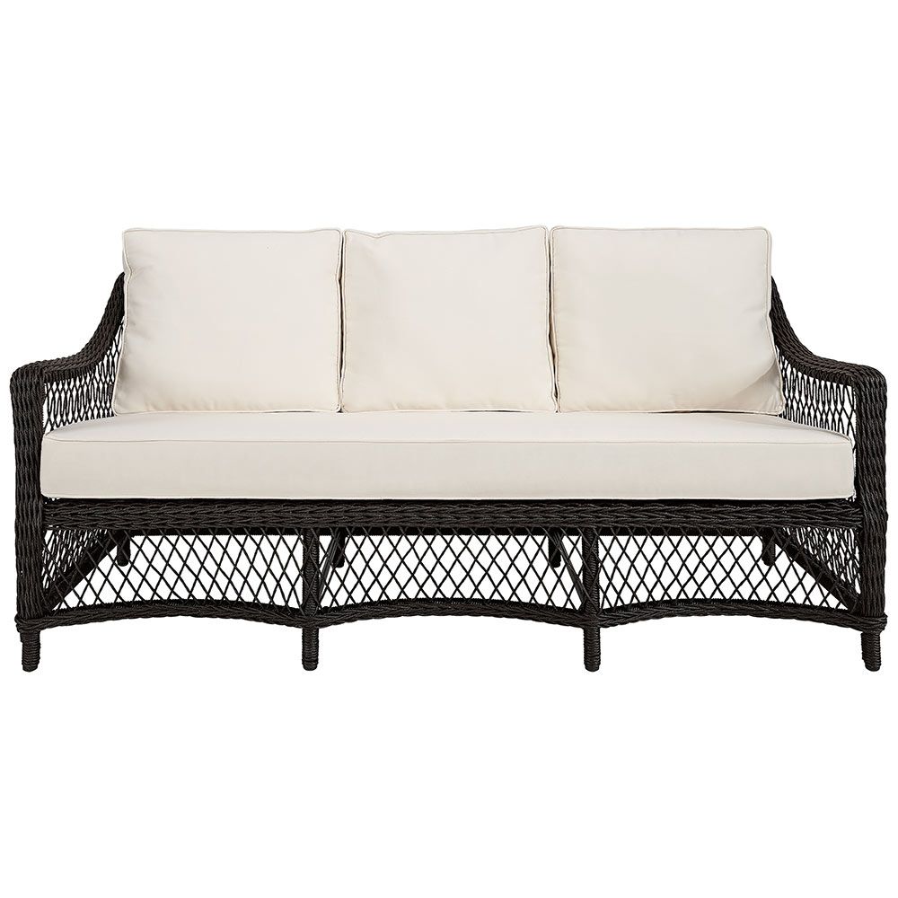 Marbella Sofa schwarz gedreht Rattan exkl. Kissen