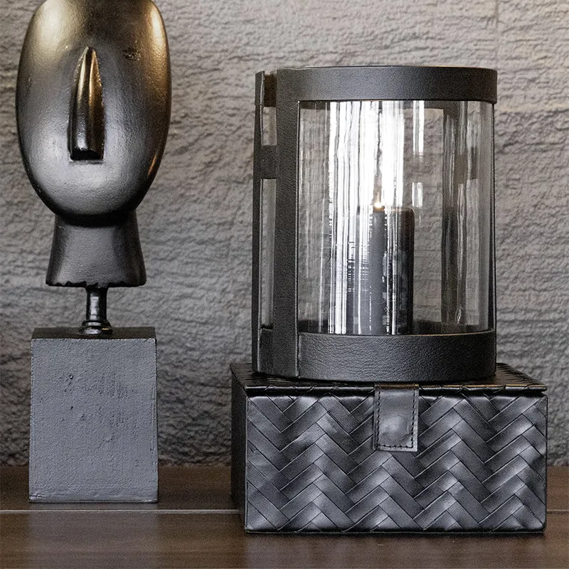 Fontana 3er-Set Lederboxen schwarz