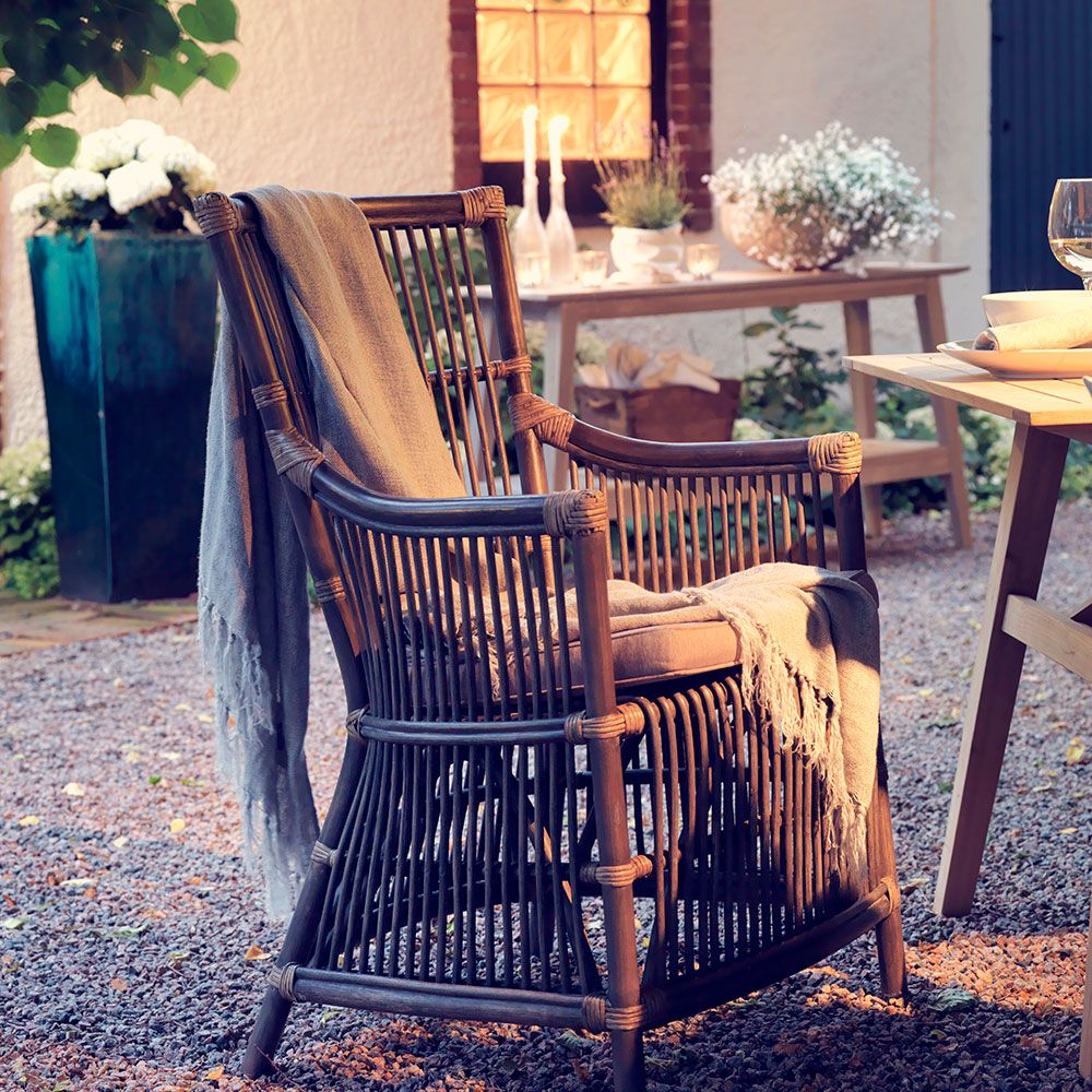 Bonete Sessel grau Rattan