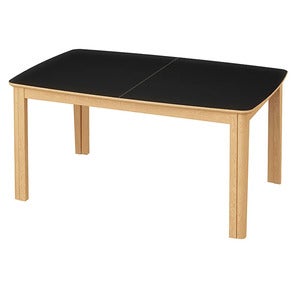 SM107 Esstisch 101x160-316-368 cm Naturgeolt Eiche - Schwarz Nanolaminat