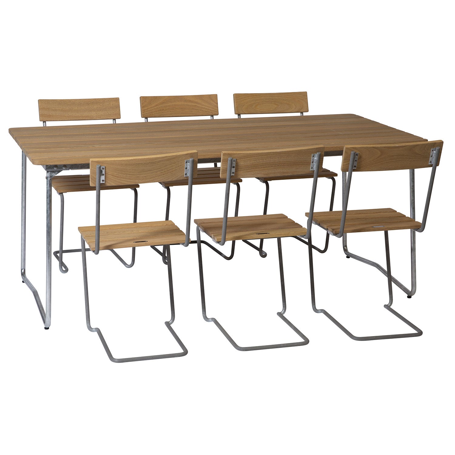 Esstischgruppe B31 170 cm & Stuhl 1 Eiche geölt