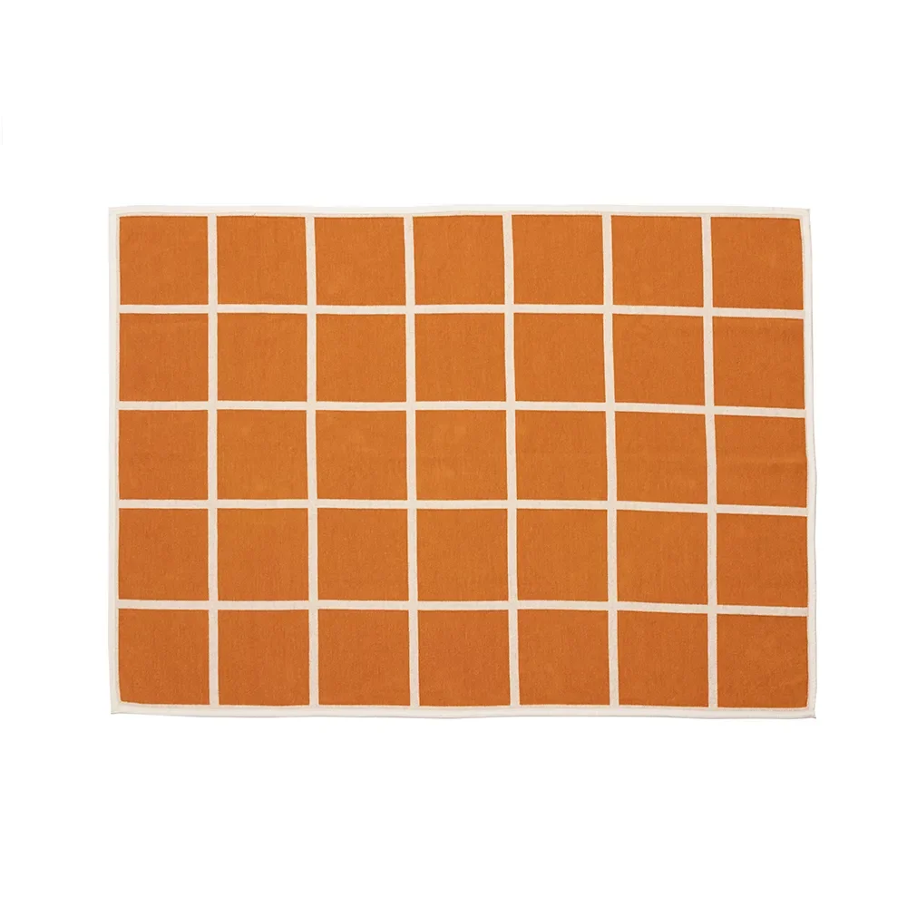 Gewebte Decke aus Lammwolle Criss Pale Orange