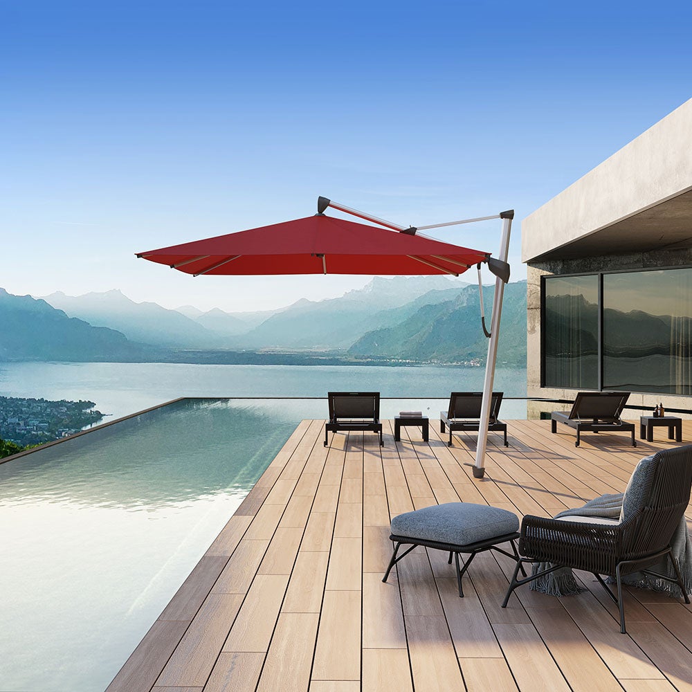 Sombrano S+ Seitenmastschrim 350 cm anodizerad alu  Kat.4 420 Smoke