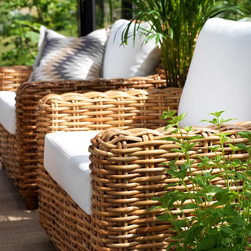 Rossvik Rattansessel natur/weiß