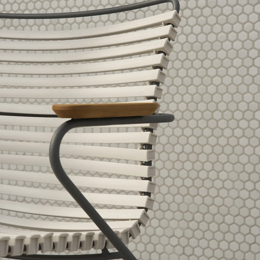 CLICK Sessel weiß/Grau/Bambus