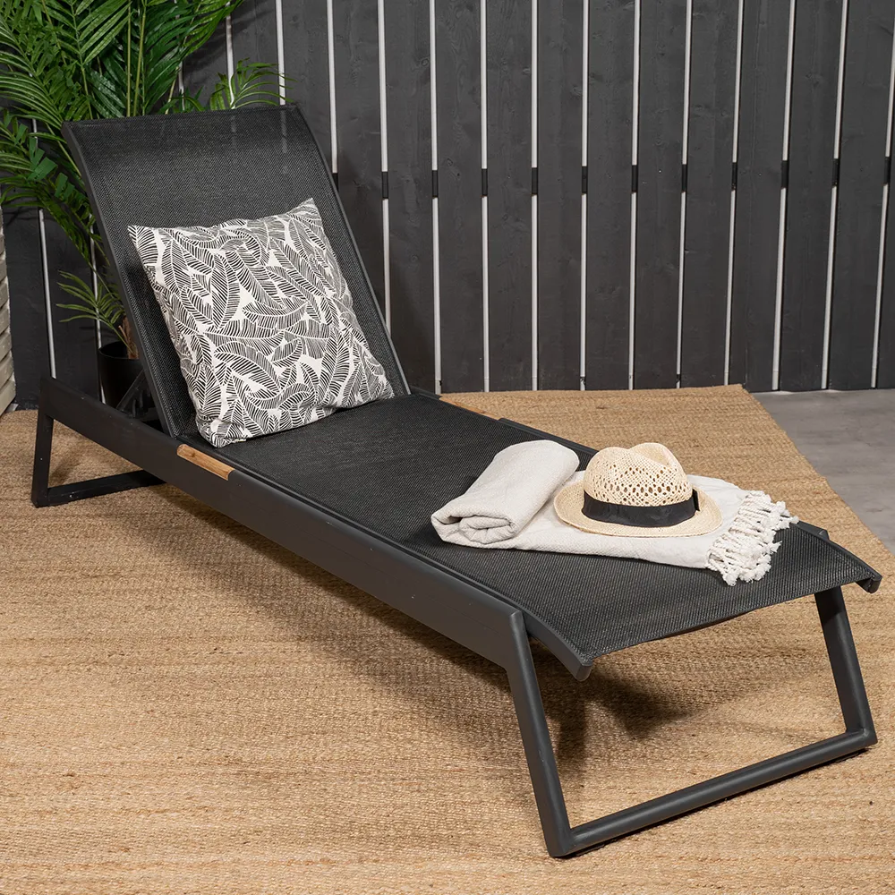 Mexico Sonnenliege Schwarz 2er-Pack 