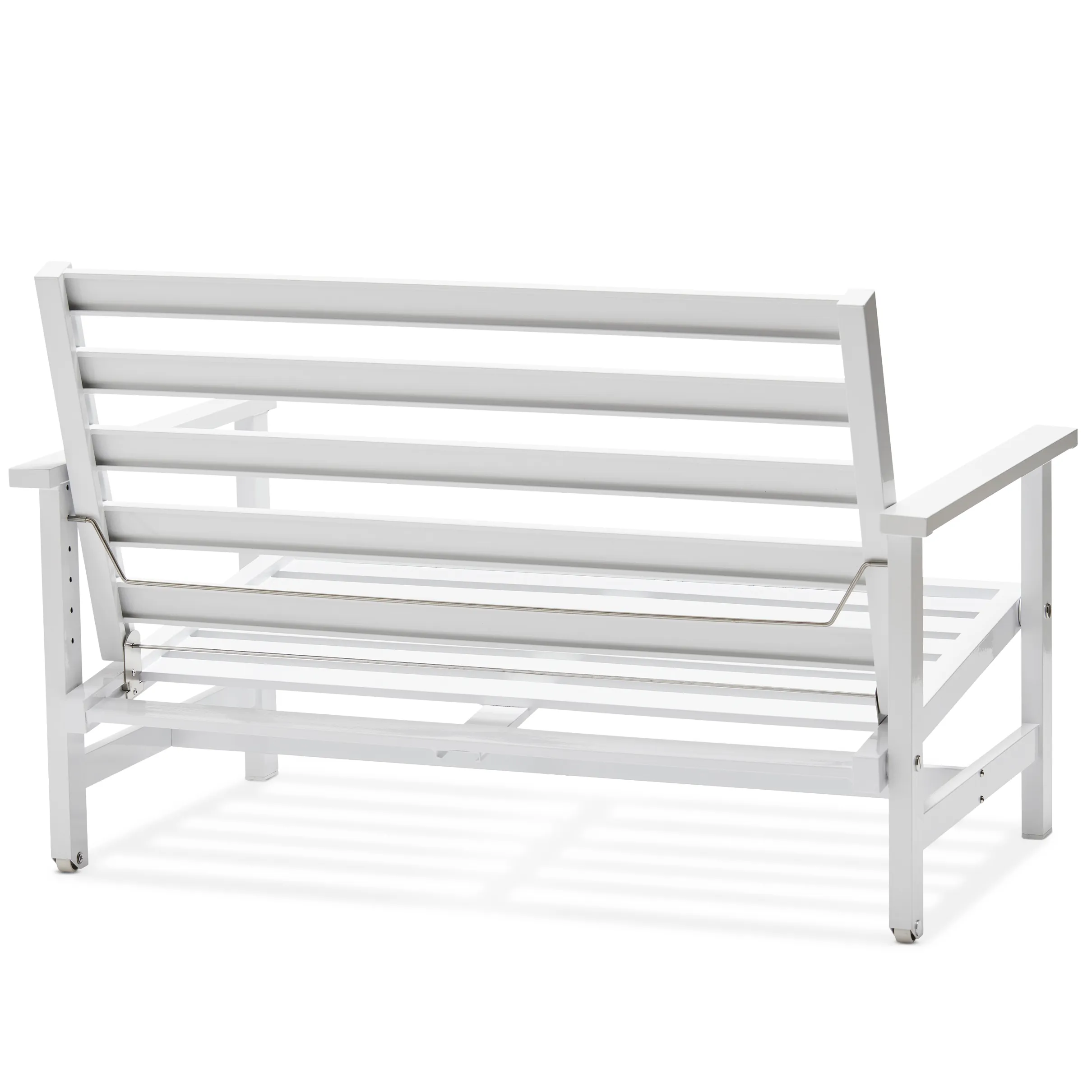 2-Sitzer Sofa Weiß Aluminium
