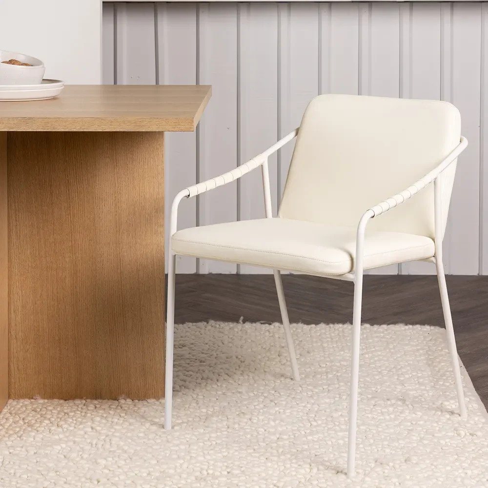 Tvist Esszimmerstuhl Beige PU 2er-Pack