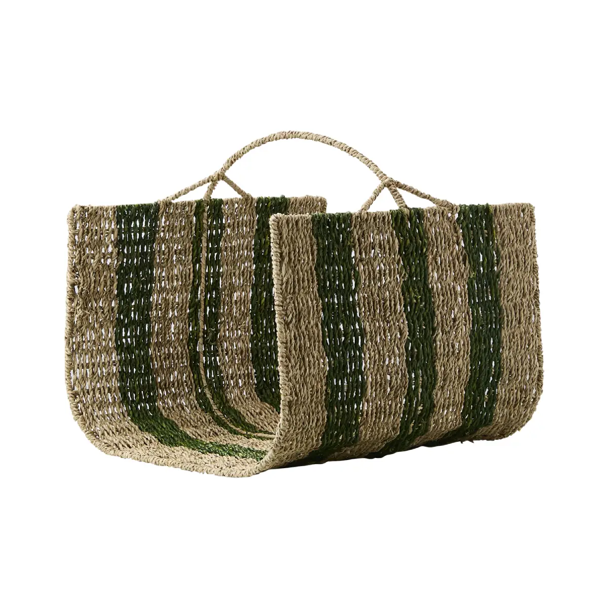 COLLECT Kaminholzkorb Natur/Grün L42 x B42 x H42 cm