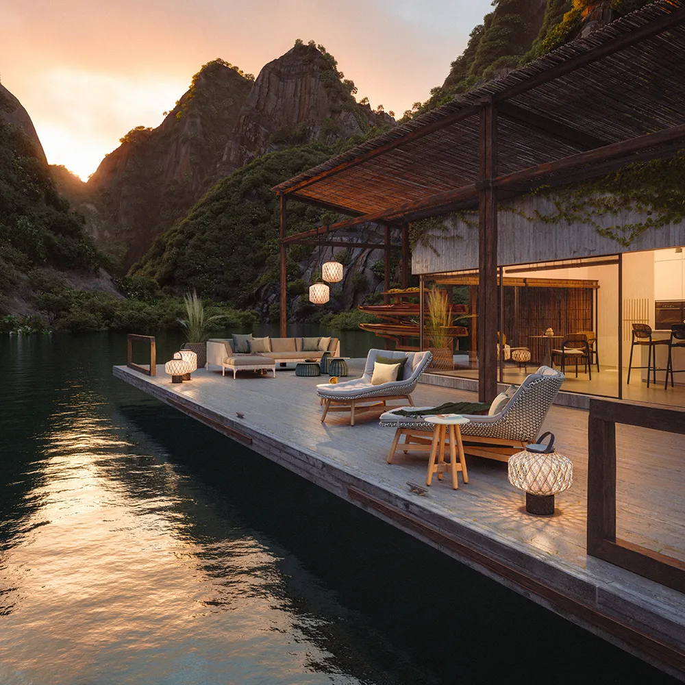 Mbrace Daybed teak AXQ teak 0205 pepper 0115