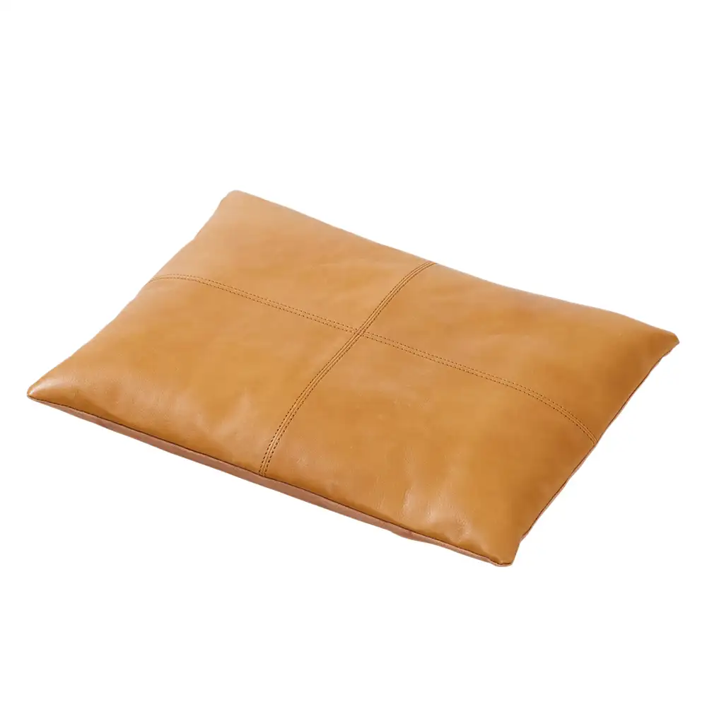 Rib kissenhocker Braunes Leder