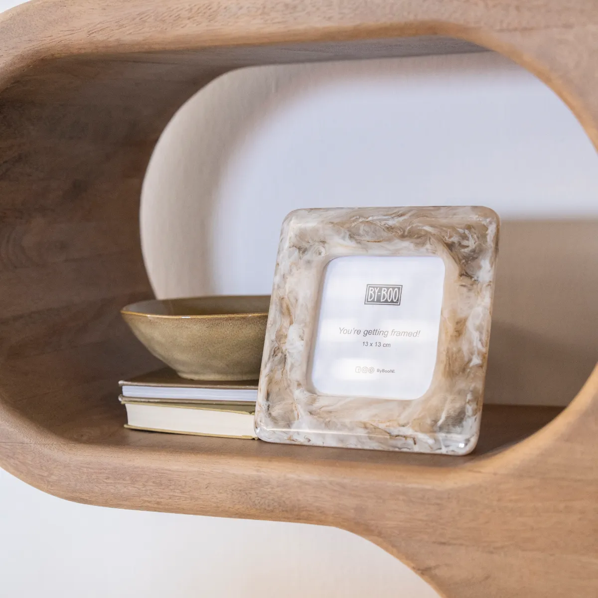Photo Frame Framea 2 19,5x1x19,5 cm Kunstharz beige