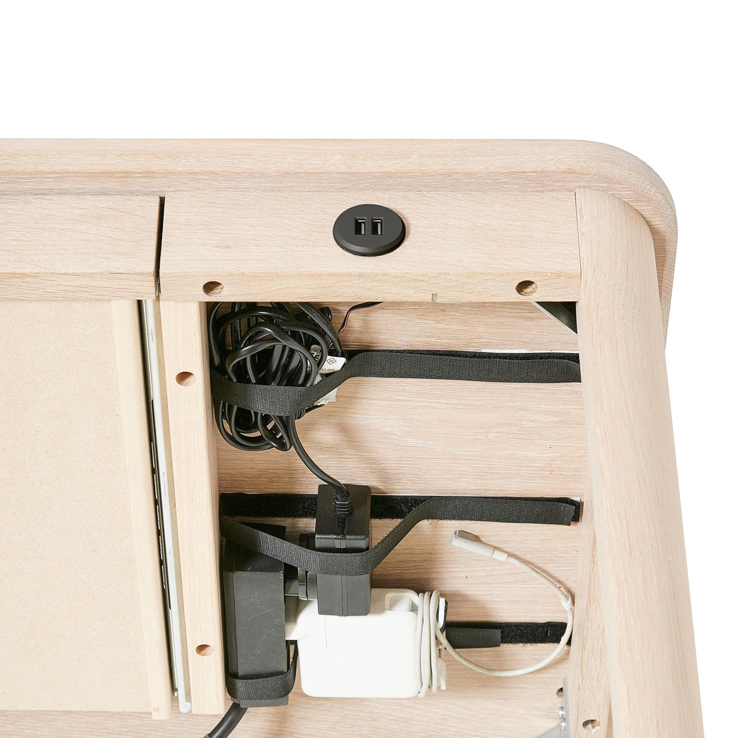 Sm131 Schreibtisch Eiche Weiß Öl/Schwarz Nano-Laminat 115X55X74Cm 