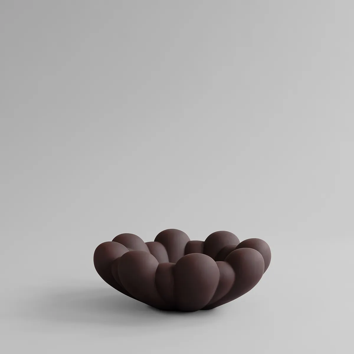 Handgefertigte Dekoschale Bloom Chocolate Brown Ø 44 cm