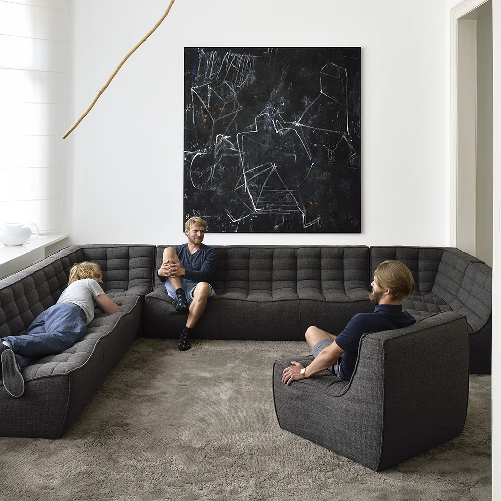 N701 3-Sitzer-Sofa Dark Grey
