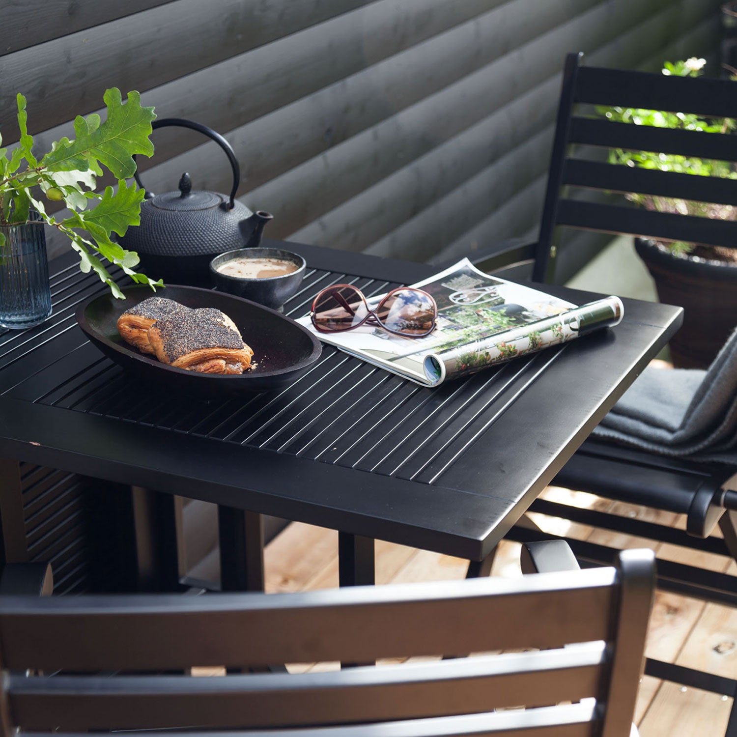 Butterfly Balkontisch 65x130 cm schwarz