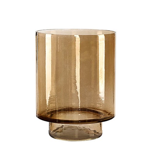 Reef Kerzenlaterne aus Glas Ø24 cm - Rauchbraun
