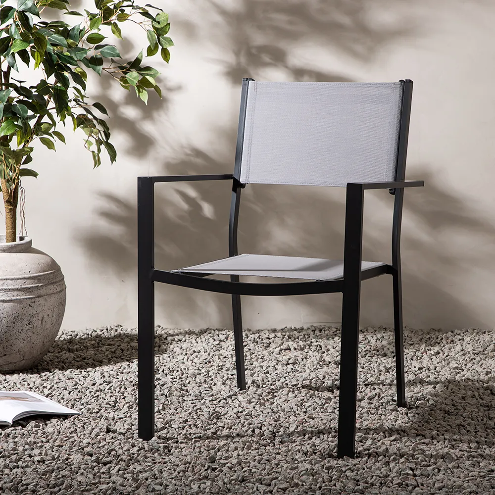 Copacabana Esszimmerstuhl Schwarz/Grau 2er-Pack