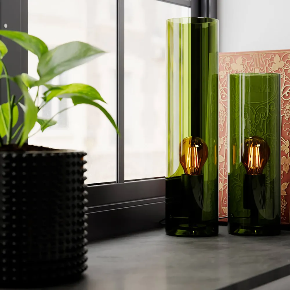 Flake Tischlampe 40cm Grün