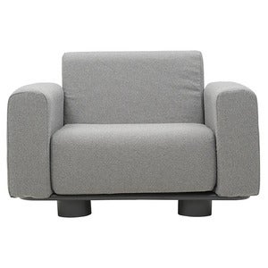 Bolster sessel Antracit / Teddy Grey