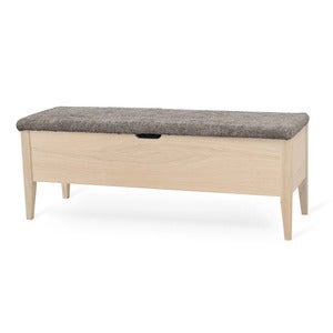 Klinte Bank 120 cm Eiche weiß geölt mit Abriamo braun