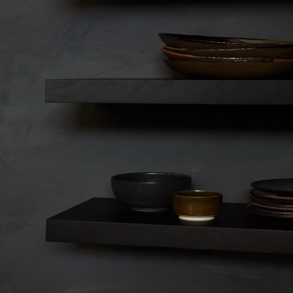 Wandregal Schwarz gebeizte Eiche 140x22 cm