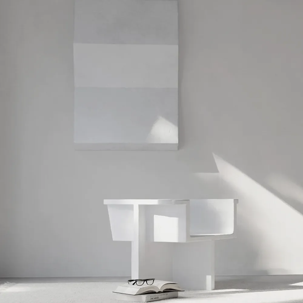 Brutus Lounge-Sessel – Knochenweiß