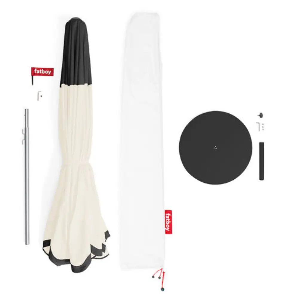 Pensol cremefarbener Sonnenschirm mit Sockel