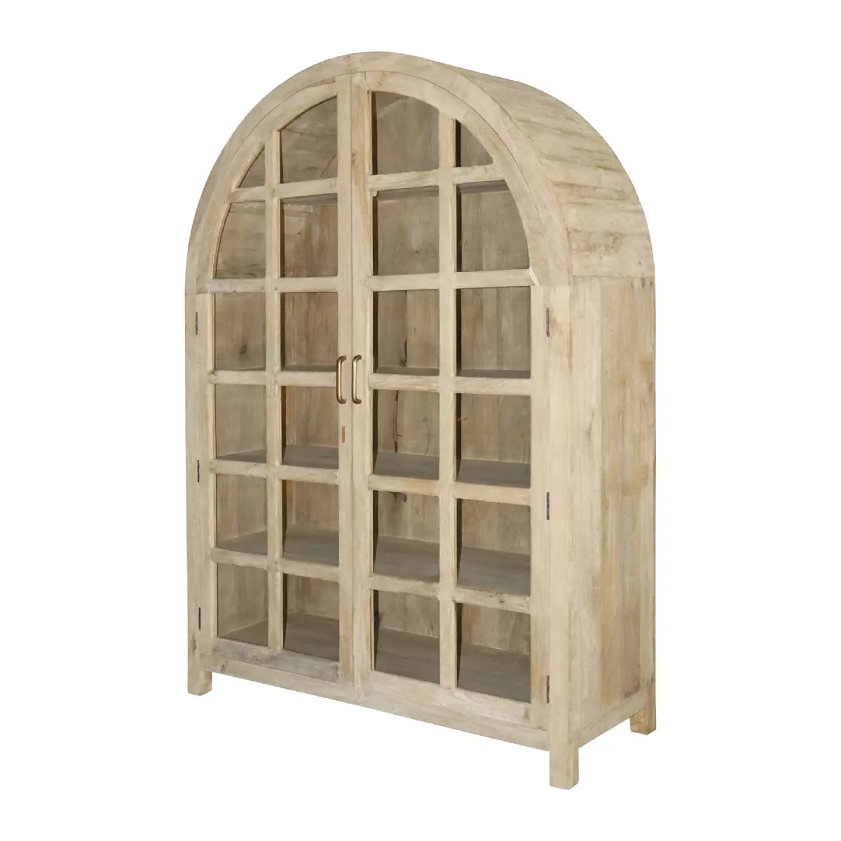  RIKO Vitrinenschrank Natur L125 x B45 x H180 cm
