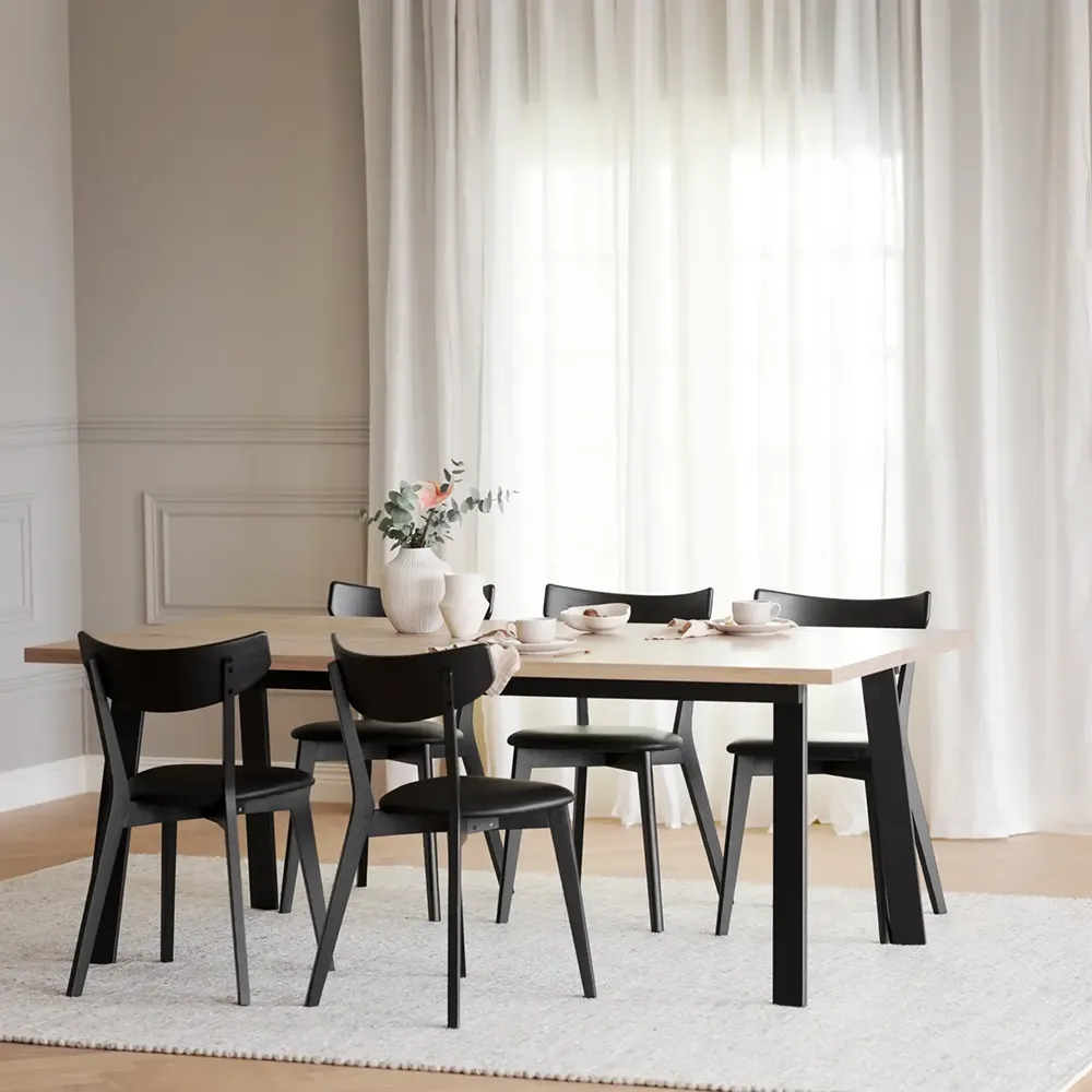 Ami Esszimmerstuhl schwarz Eiche/schwarz Kunstleder