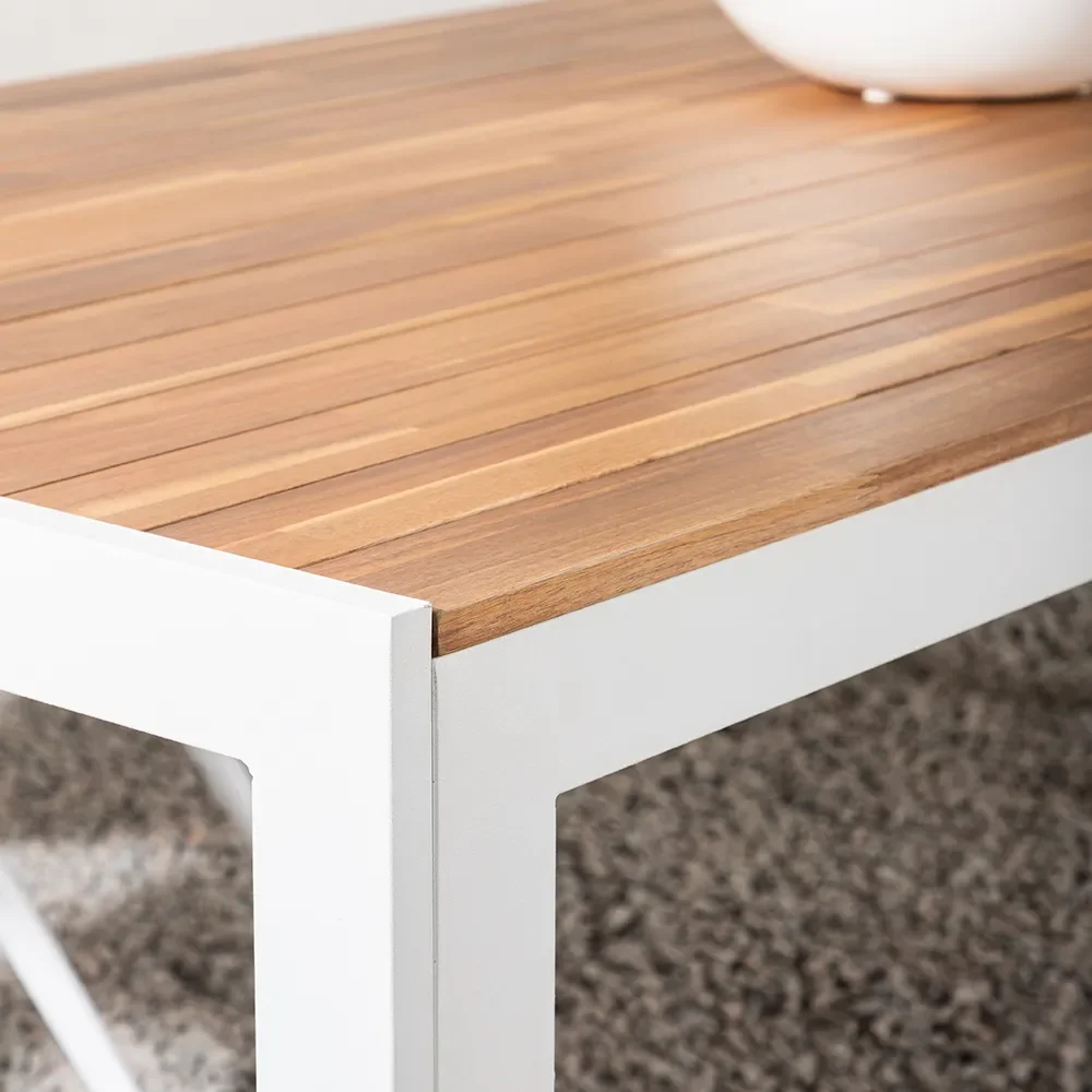 Bois Esstisch 90x205 cm Weiß/Akazie