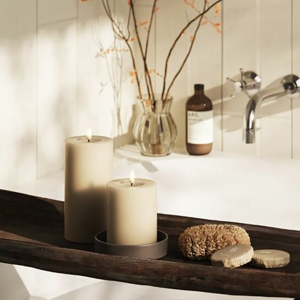  LED Blockleuchte  7,5x15 cm sand 