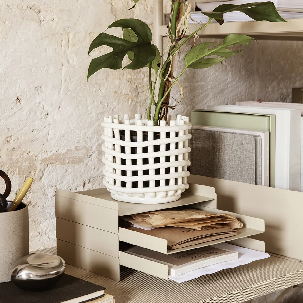 Ceramic Basket - Small - Off-white