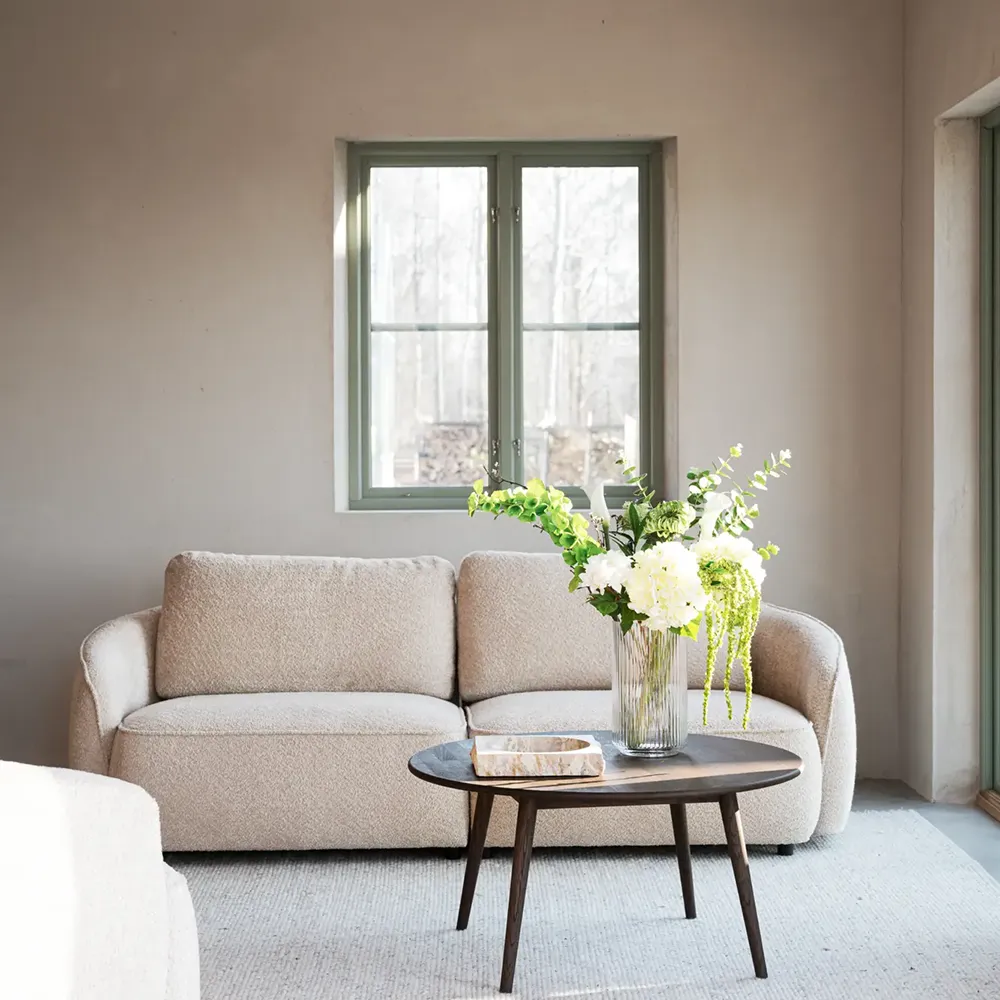 Norris Sofa 3-Sitzer Stoff Anna hellbeige