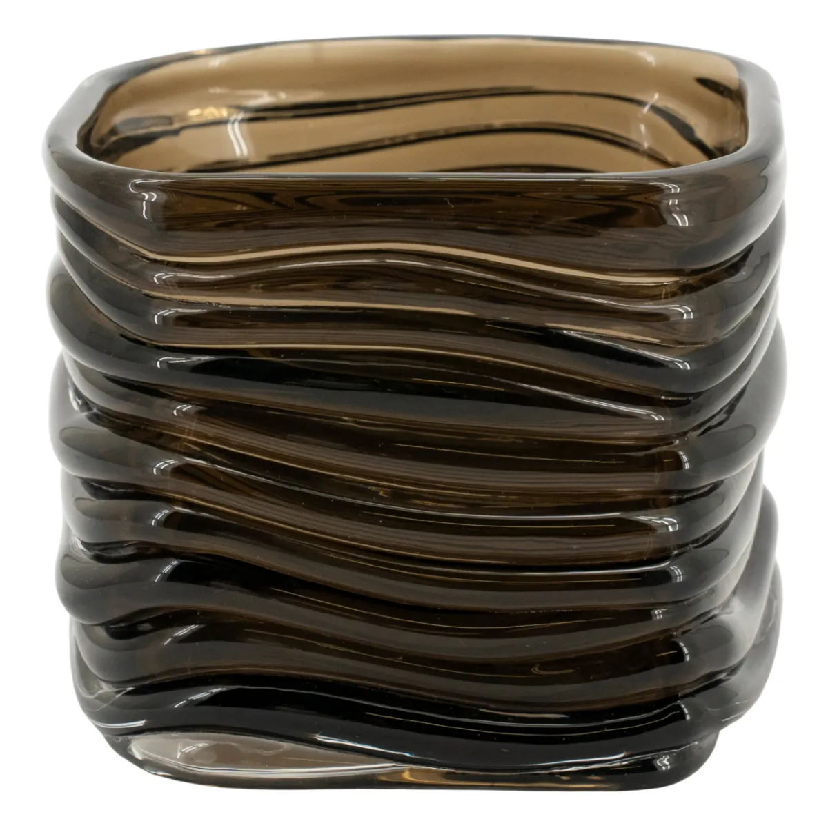 Rizo large 12x12x10 cm Glas Braun