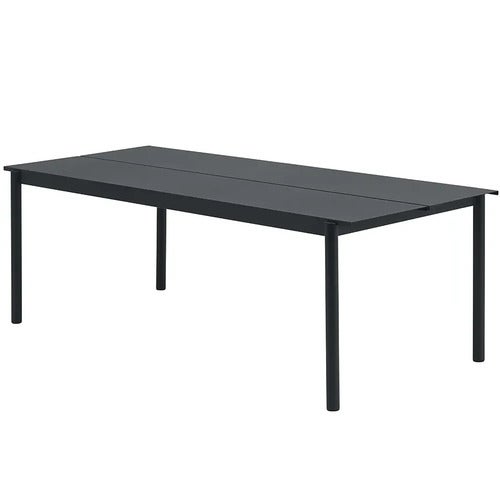 Linear Steel Esstisch 220x90 cm Anthracite Black