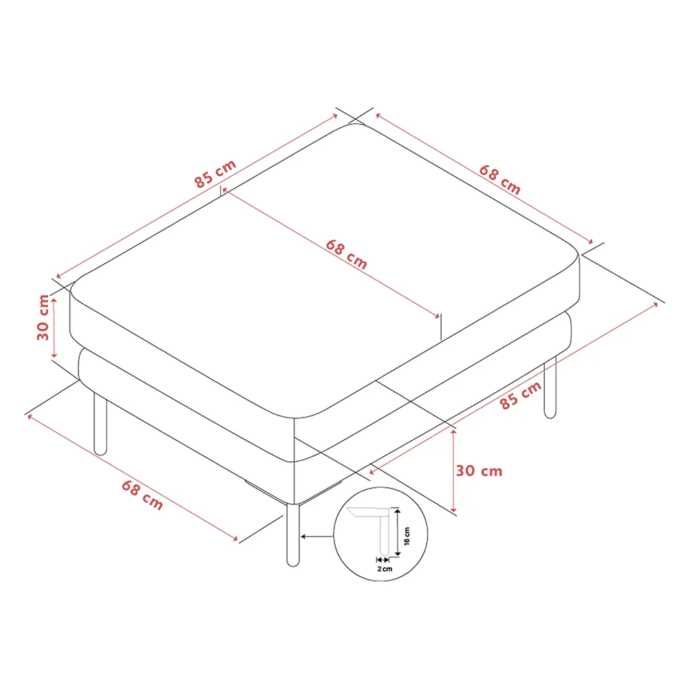 Corwin Fußhocker Stoff Rita hellbeige
