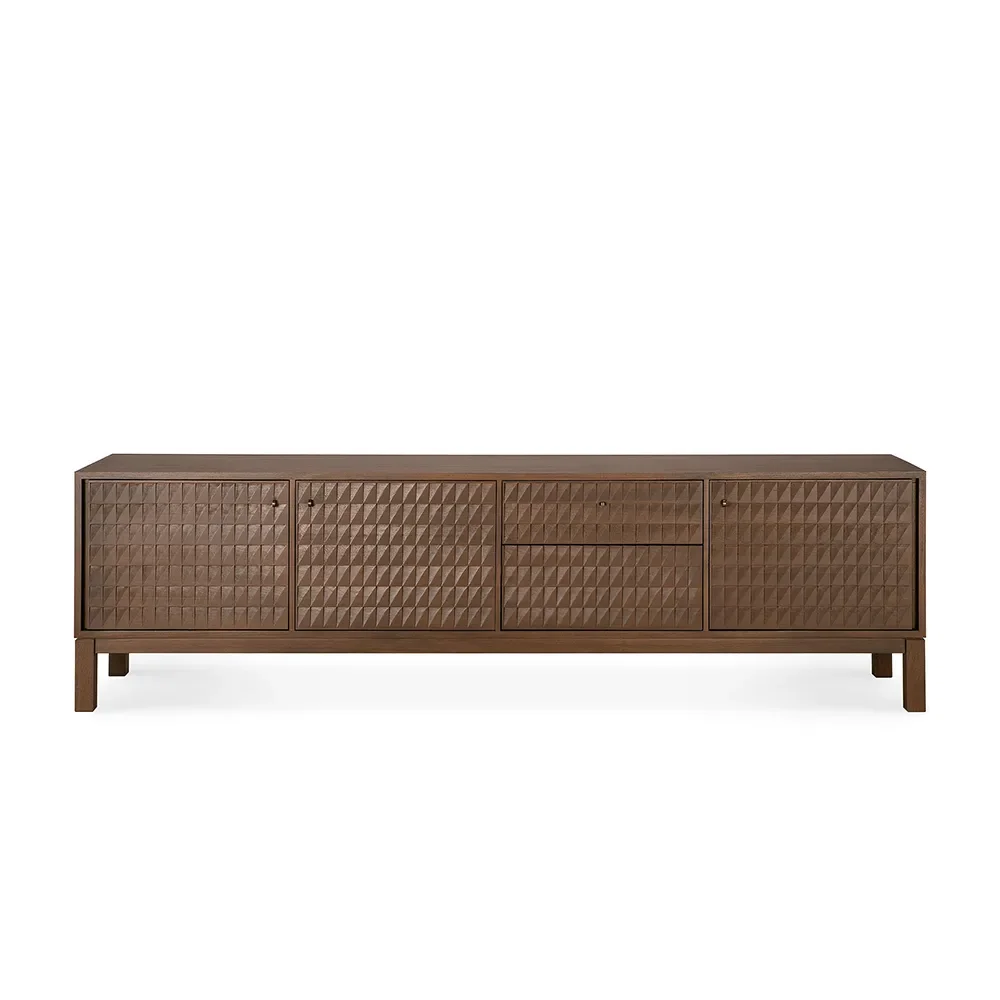 TV-Lowboard aus Teak Sono Light Brown L212 cm
